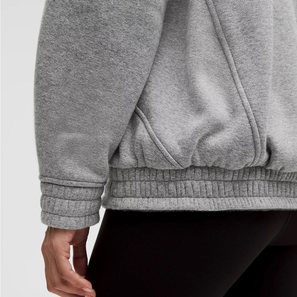 NEW LULULEMON Scuba Oversized Gray Varsity Jacket Plush - Super Cute! MSRP: $168 - Picture 8 of 16
